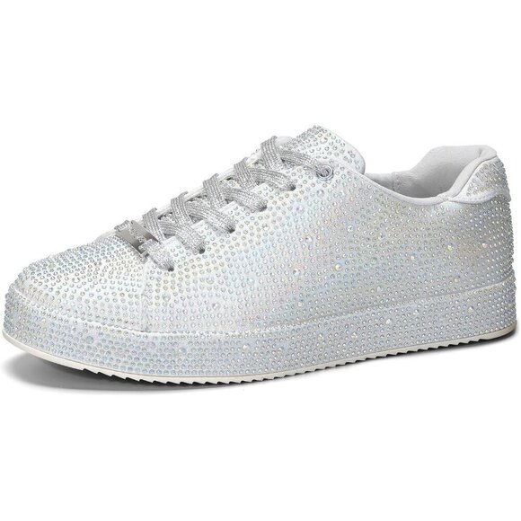 ⭐Women Sneakers Rhinestone Fashion Glitter Sparkly Bling Bedazzled Shoes - Picture 1 of 9